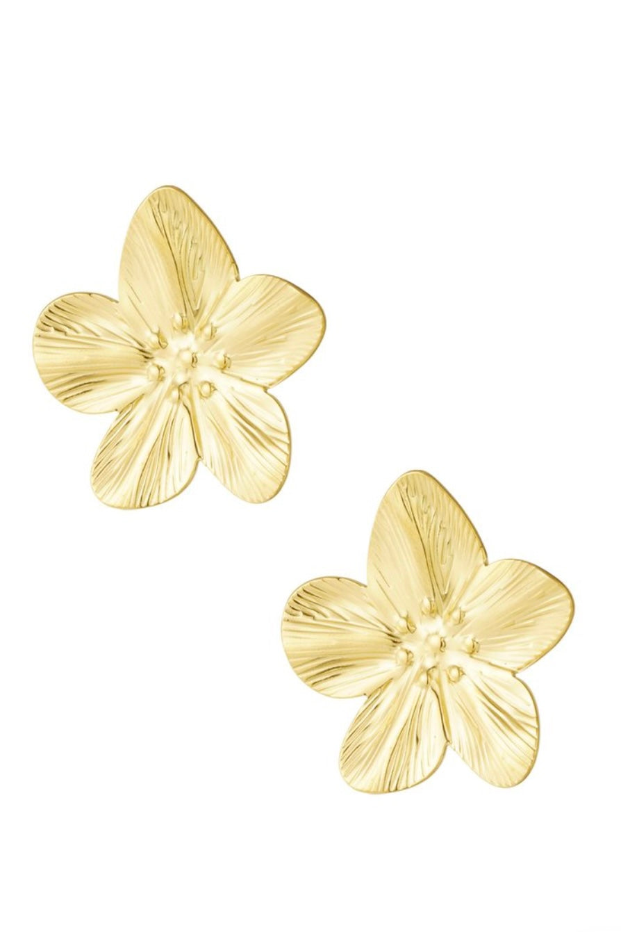 Blossom oorbellen goud