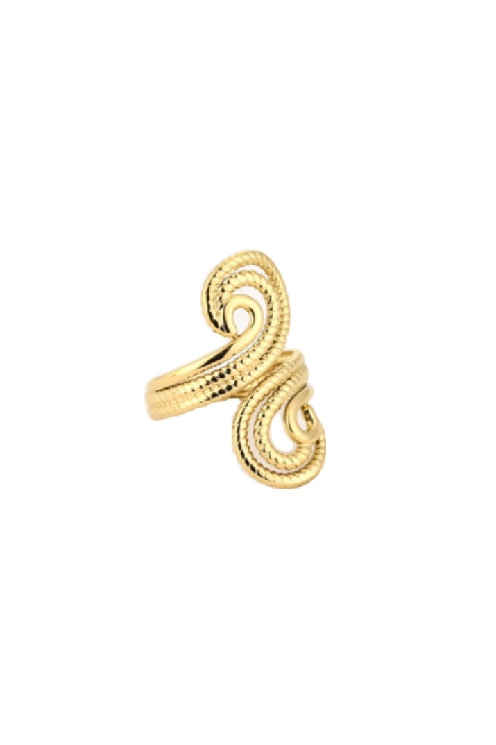 Swirly ring goud