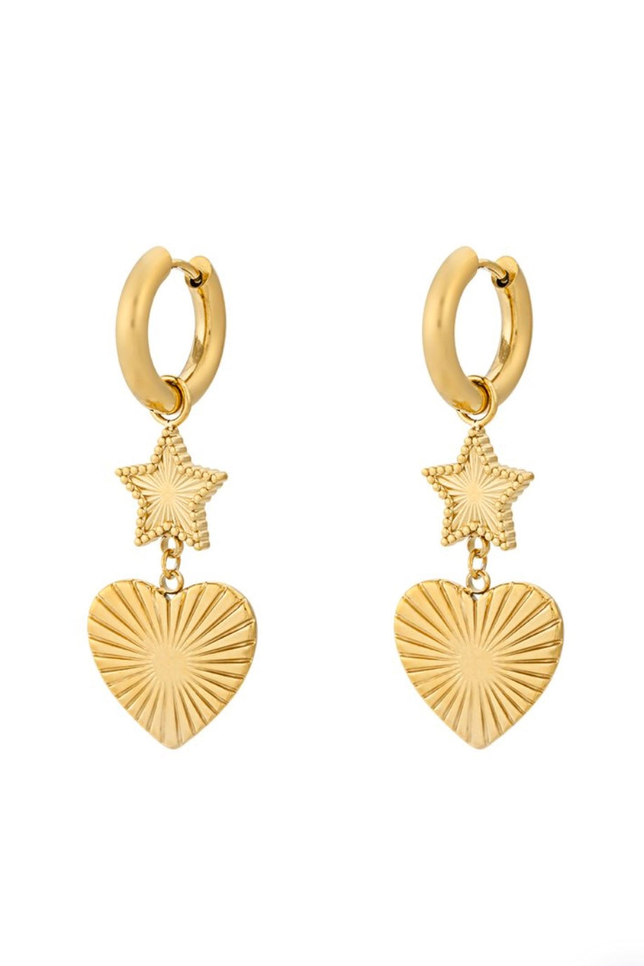 Starry love oorbellen goud