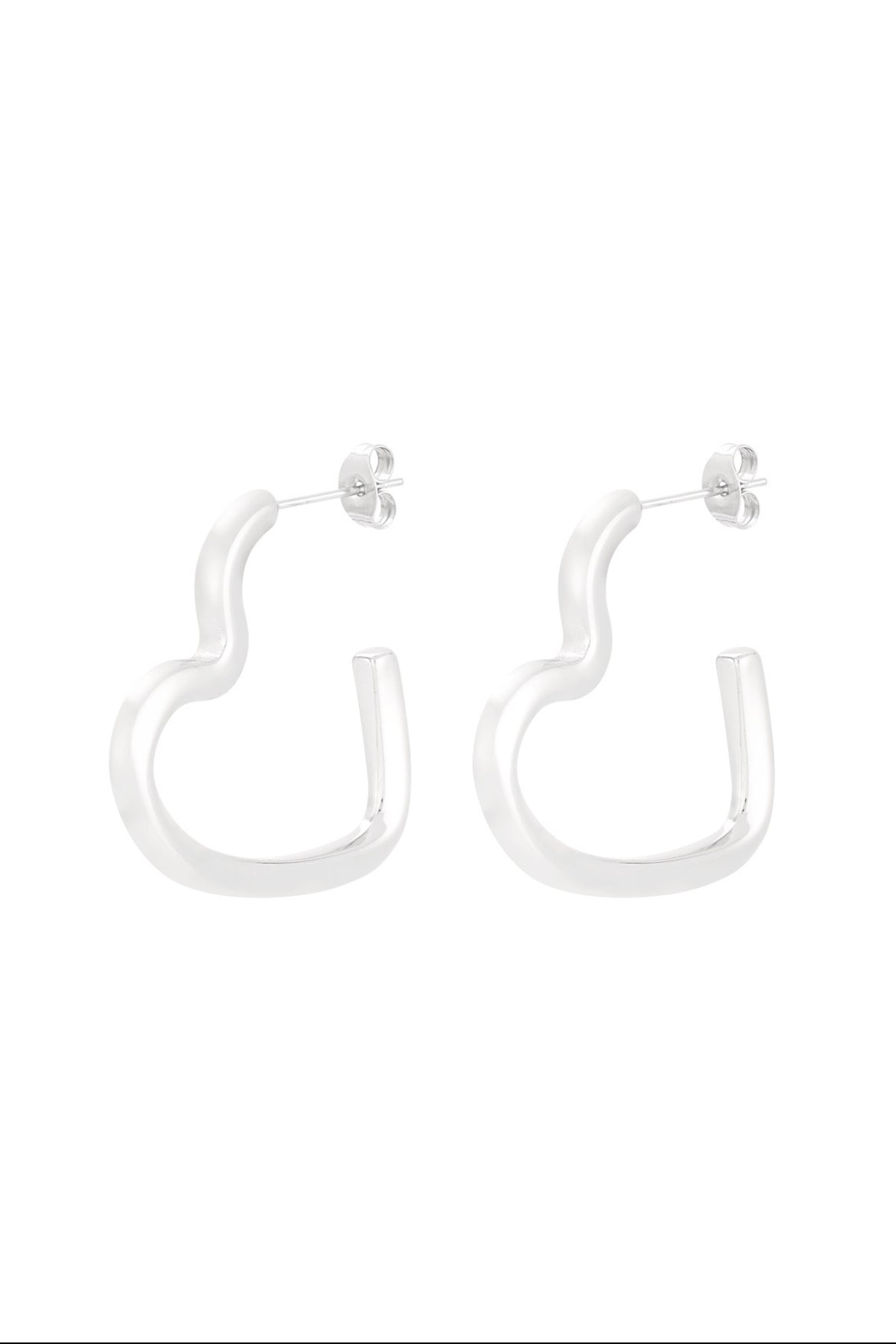 Heart hoops zilver