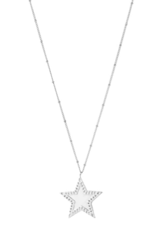 Popstar ketting zilver