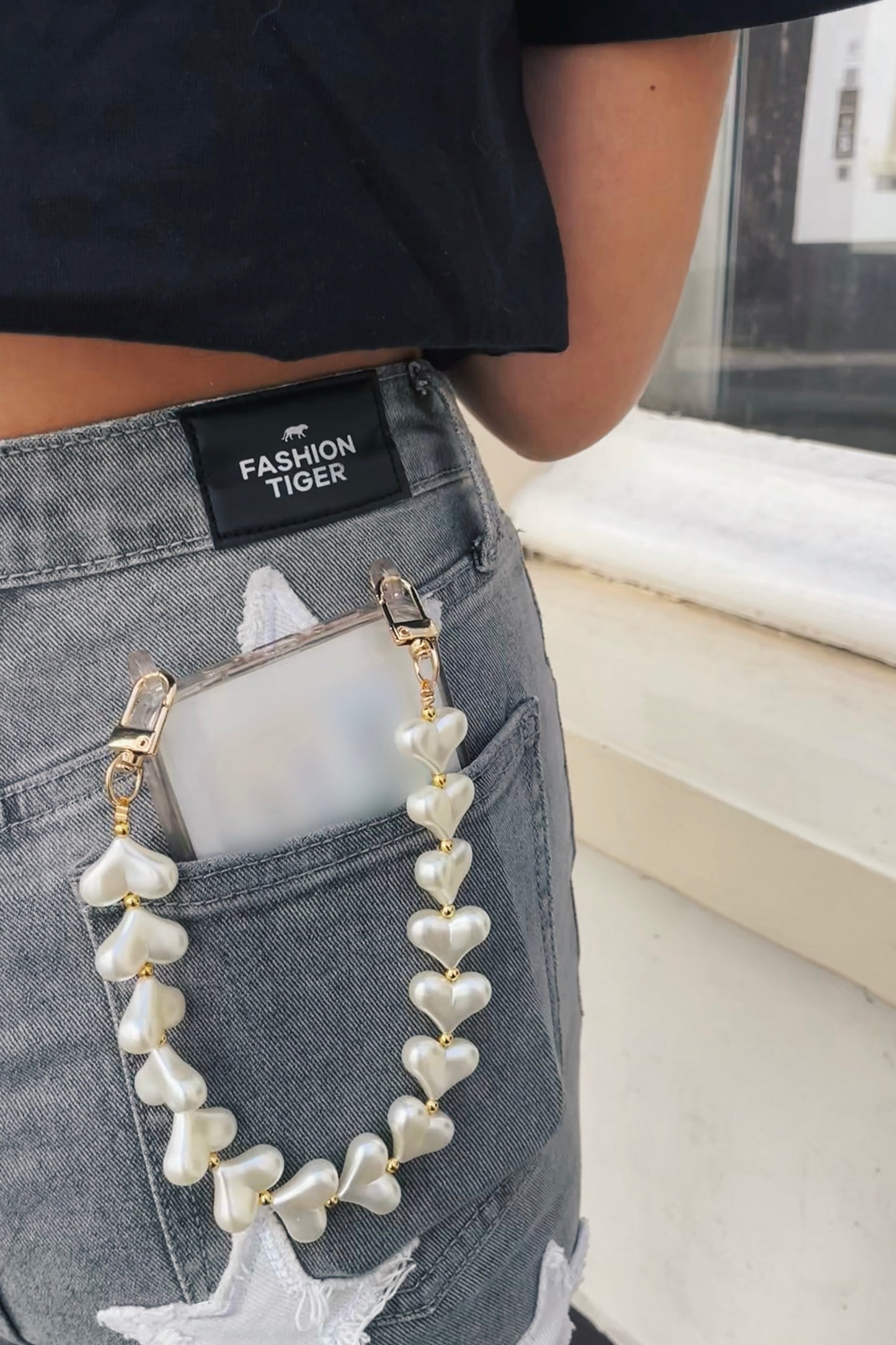 Pearly heart telefoonkoort