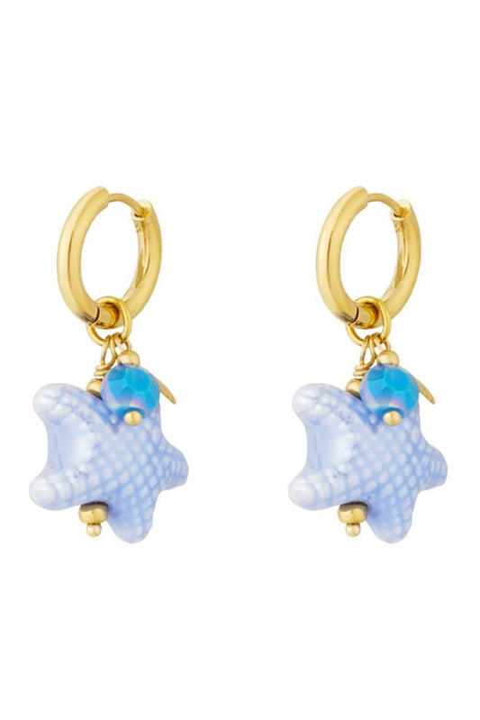 sea-star oorbellen goud