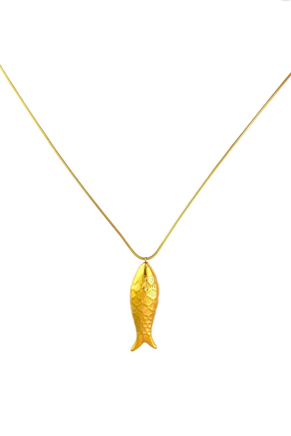 Big fish ketting goud