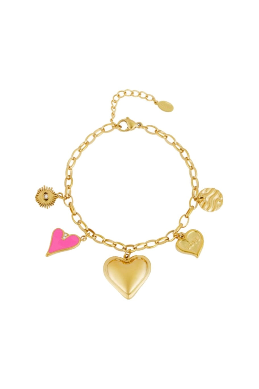 Love statement armband goud