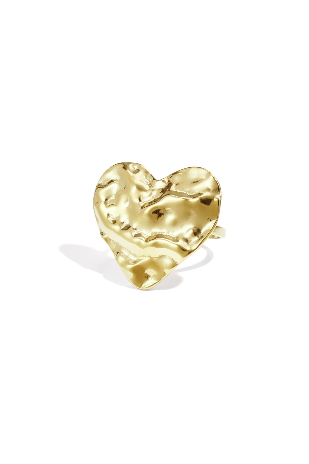 Statement heart ring goud
