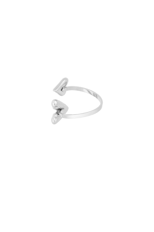 Double love ring zilver