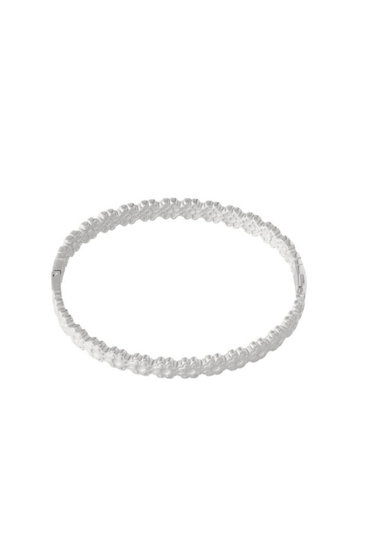 Flower bangle zilver