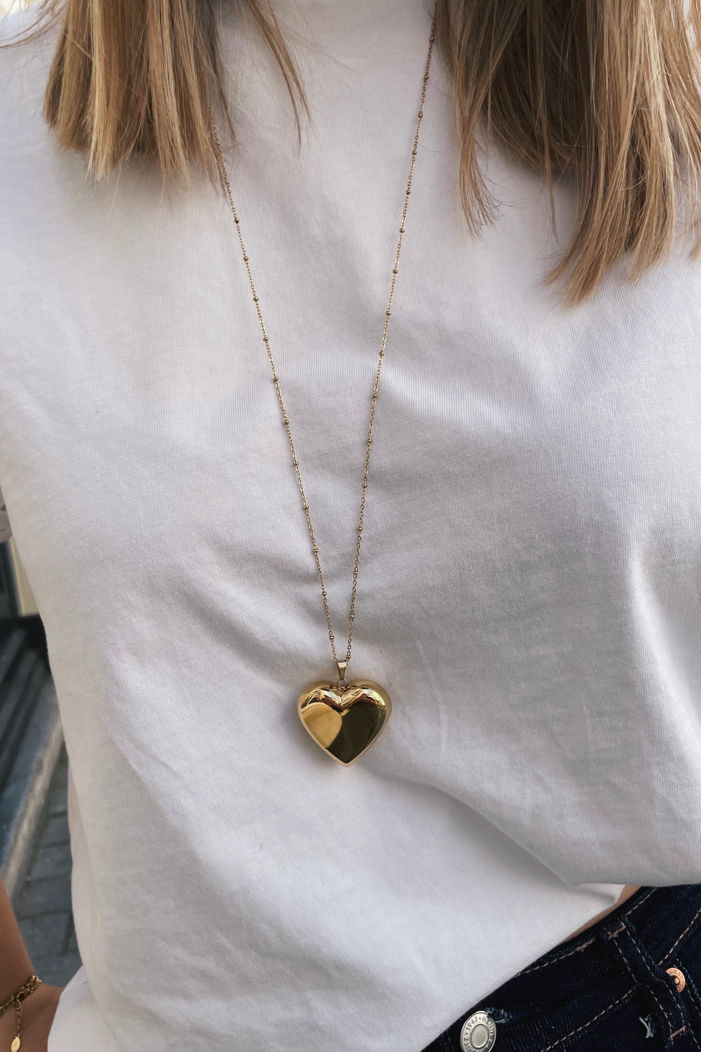 Iconic heart ketting goud