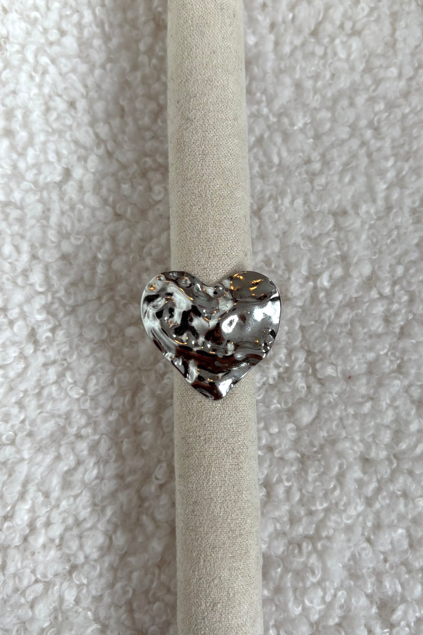 Statement heart ring zilver