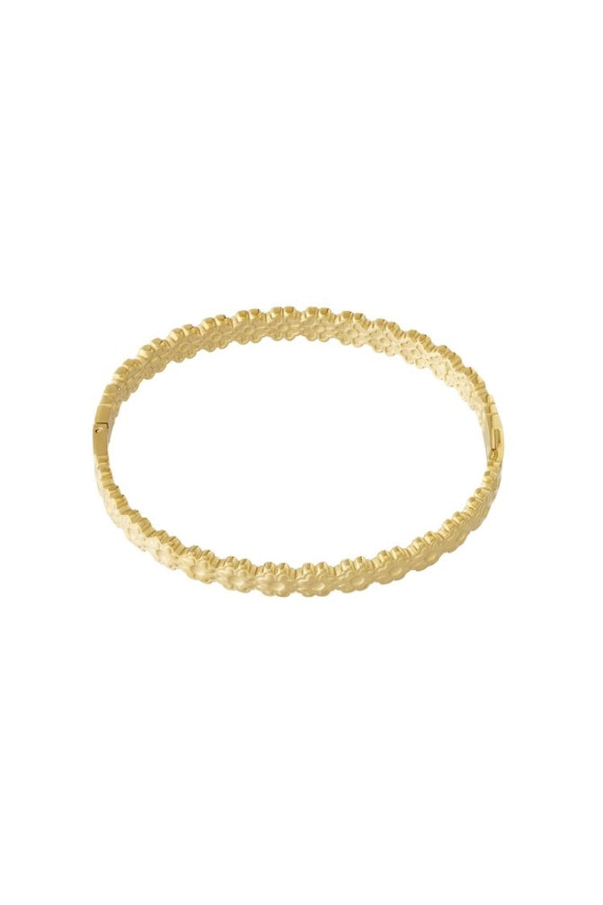 Flower bangle goud