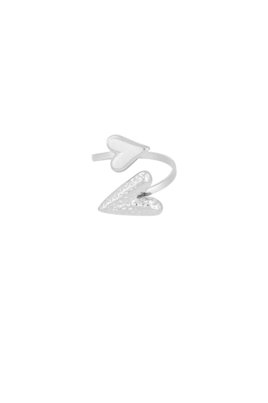 Double love ring zilver